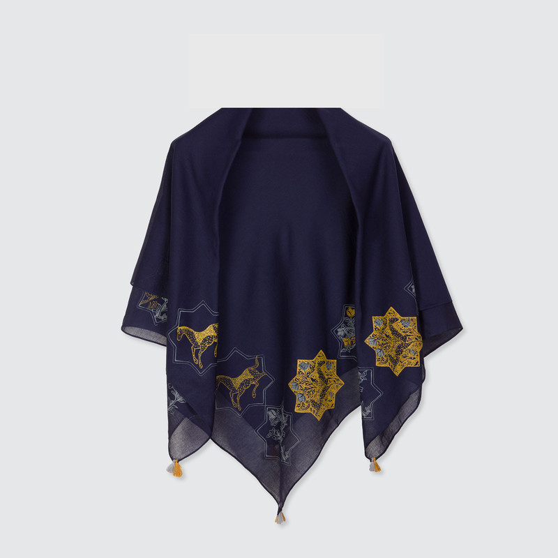 روسری زنانه گدار مدل رخش رنگ سرمه ای