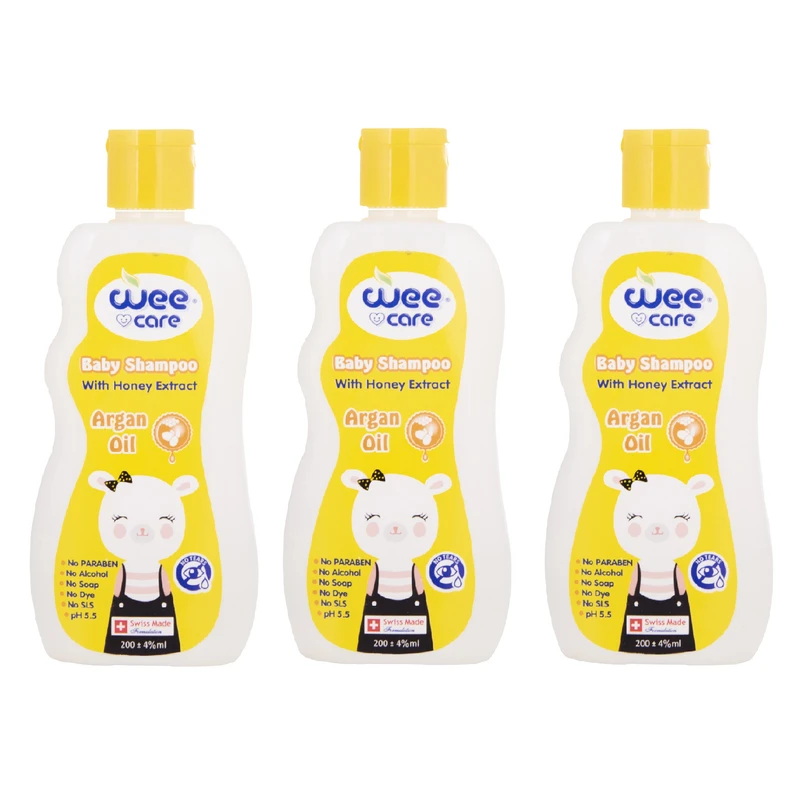 شامپو بچه وی کر مدل روغن آرگان و عصاره عسل حجم 200 میلی لیتر بسته 3 عددی