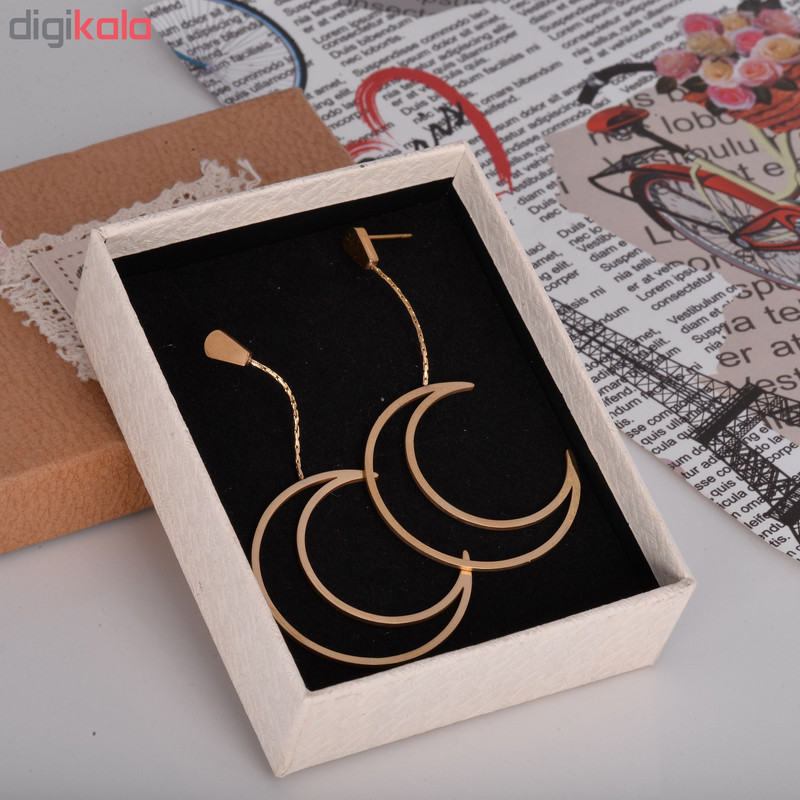 گوشواره طرح ماه کد GO1202 تک سایز گوشواره طرح ماه کد GO1202 تک سایز