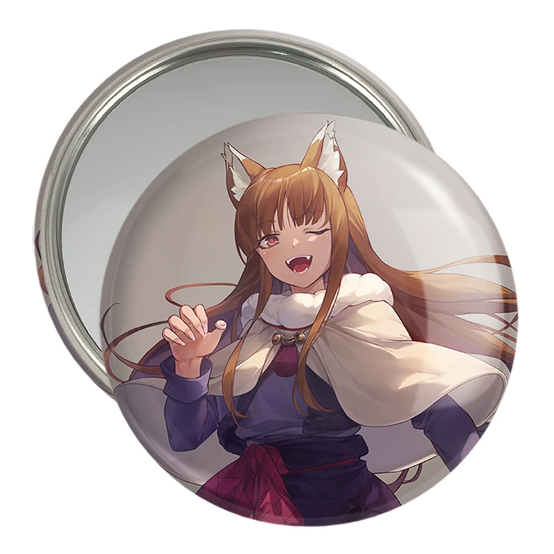 آینه جیبی خندالو مدل هولو انیمه ادویه و گرگ کد 36124