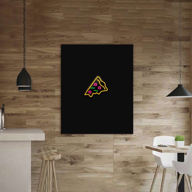چراغ دیواری نئون دیزاین مدل Pizza-Slice-BL_MLC