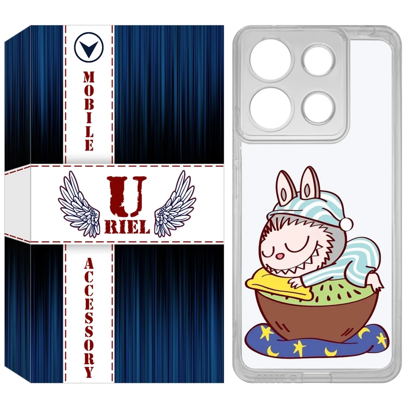 کاور یوریل مدل Clear کد 127 طرح لبوبو Labubu مناسب برای گوشی موبایل شیائومی Redmi Note 13 4G