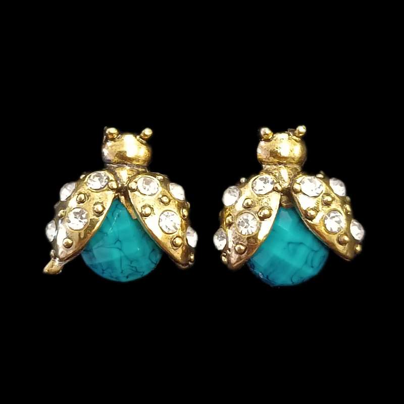 گوشواره زنانه مدل زنبور نگین دار