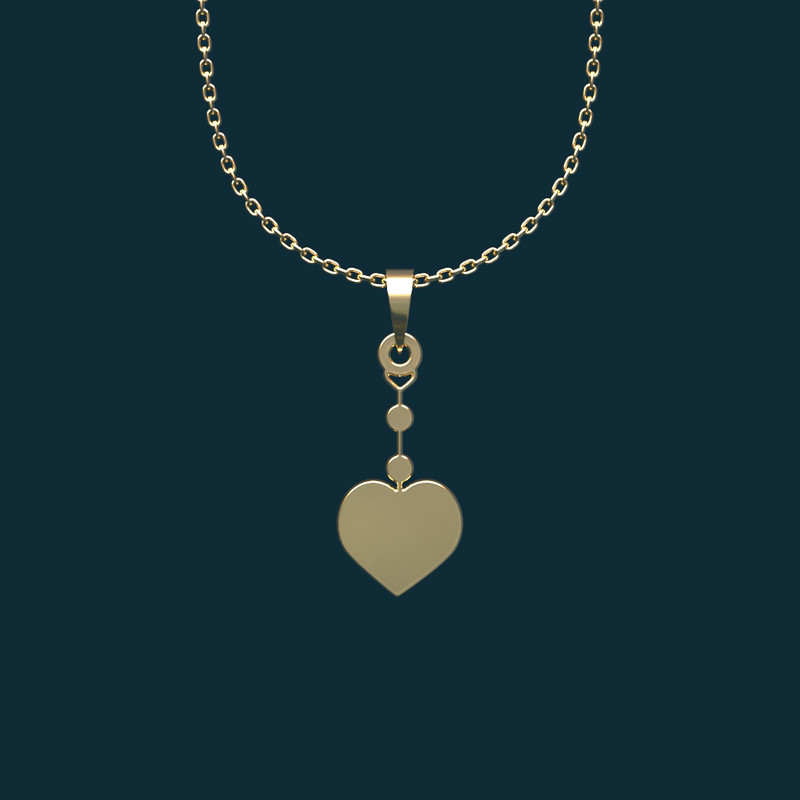 گردنبند طلا 18 عیار زنانه مدوپد مدل قلب کد AA2-1-1199