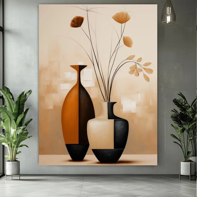 پوستر پارچه ای طرح مخمل مینیمال مدل گلدان کد PY334