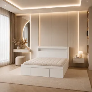 تخت‌خواب ام دی اف دو نفره هیراد مدل Z130-MDF سایز 170 * 215 سانتی‌متر