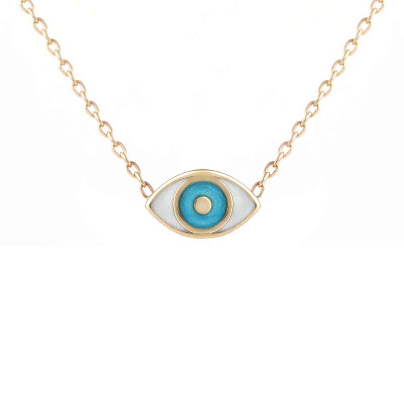 گردنبند طلا 18 عیار دخترانه بان گالری مدل چشم