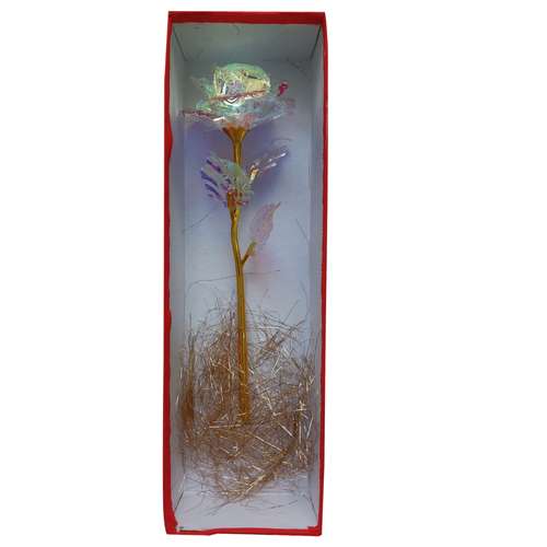 باکس گل مصنوعی مدل گل رز هفت رنگ