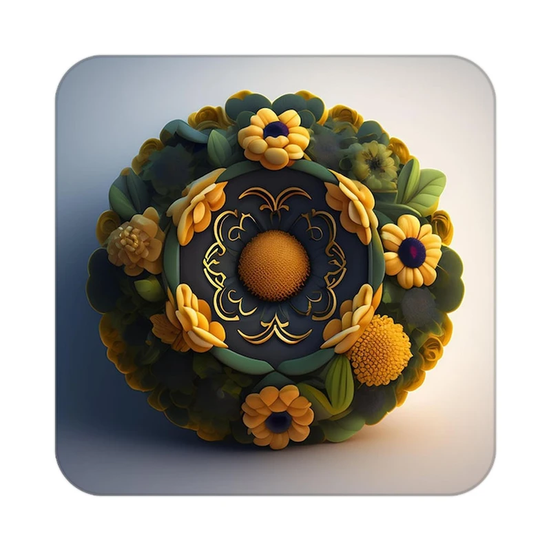 زیر لیوانی کاکتی طرح گل مدل mp18711