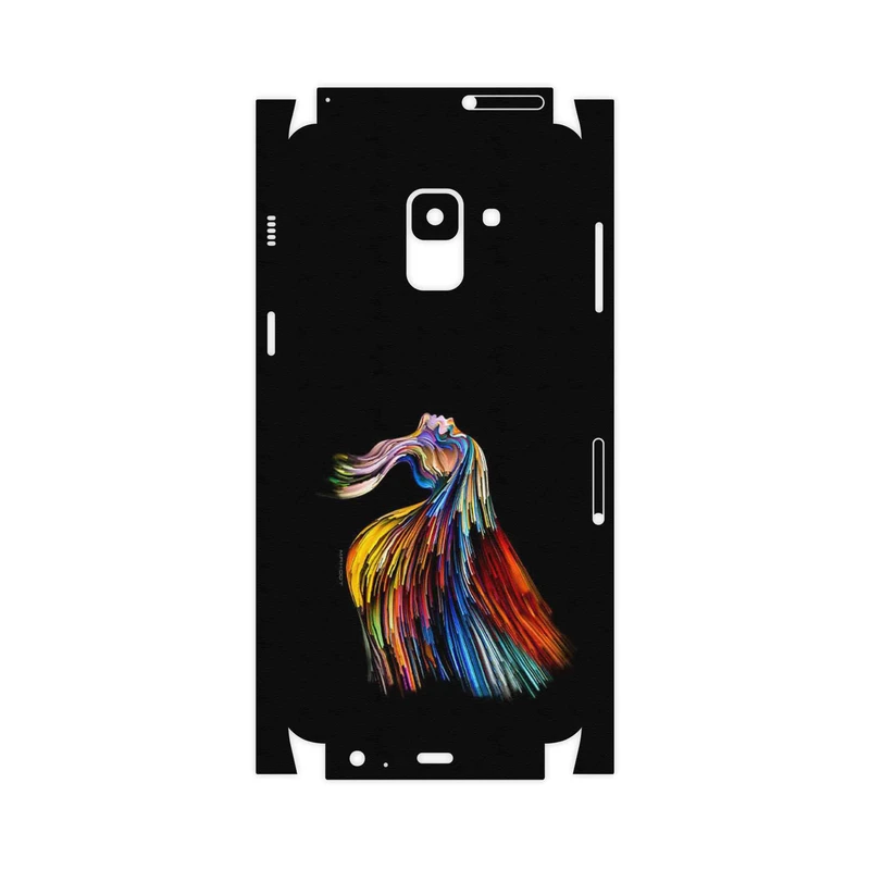 برچسب پوششی ماهوت مدل Rainbow Hair Digital Art-FullSkin مناسب برای گوشی موبایل سامسونگ Galaxy A8 2018