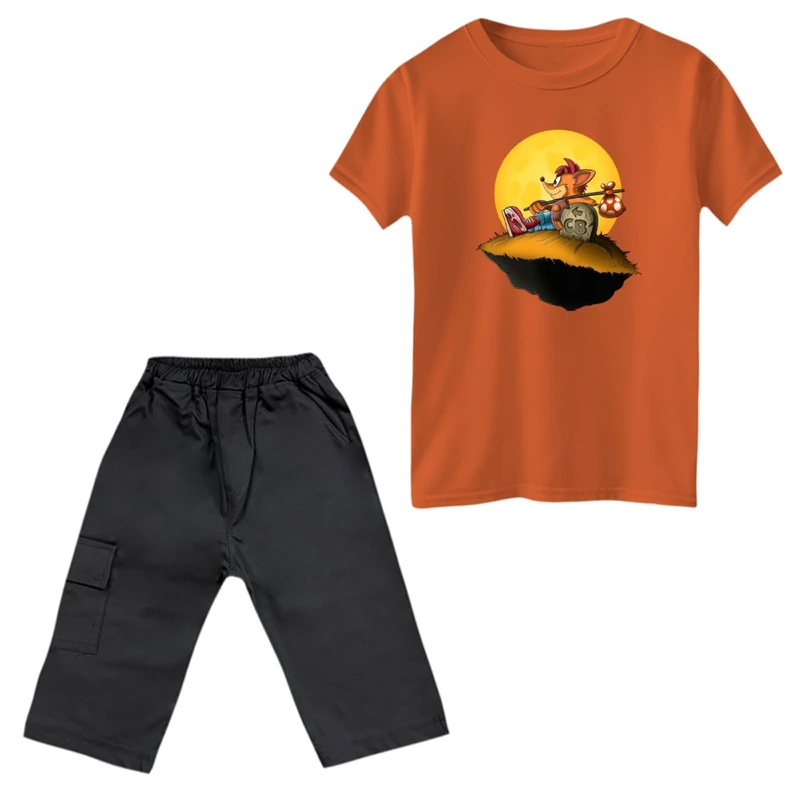 ست تی‌شرت و شلوارک پسرانه مدل کراش کد 8