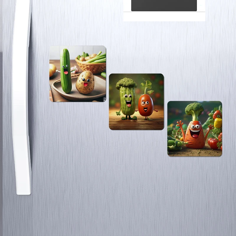 مگنت یخچالی صباطرح مدل صیفی جات خندان مجموعه 3 عددی کد M715