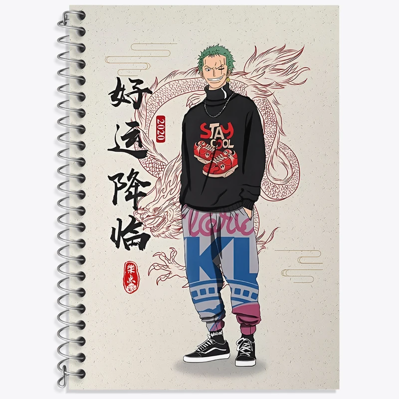 دفتر زبان 50 برگ خندالو مدل دو خط طرح انیمه وان پیس کد N3627