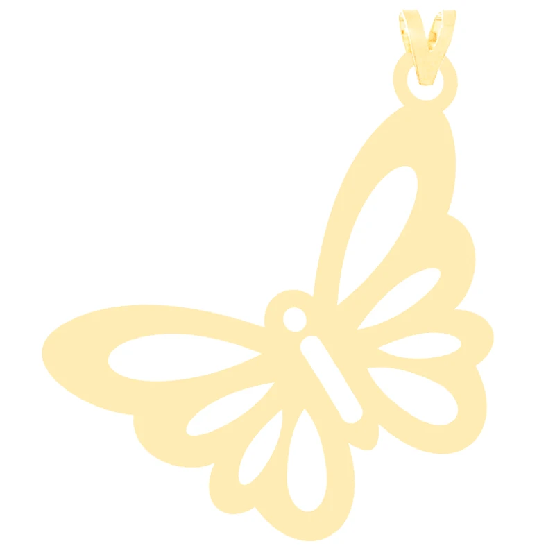 آویز گردنبند طلا 18 عیار زنانه کرابو طرح پروانه مدل Kr3368