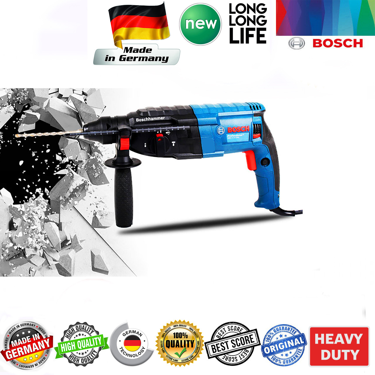 دریل چکشی بوش مدل GBH 2-26 DRE + 6 Extra دریل چکشی بوش مدل GBH 2-26 DRE + 6 Extra
