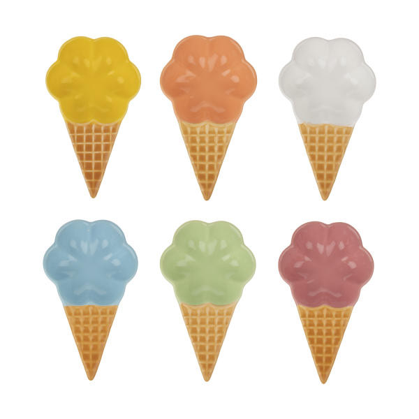 بستنی خوری طرح بستنی قیفی کد a0078 بسته ۶ عددی
