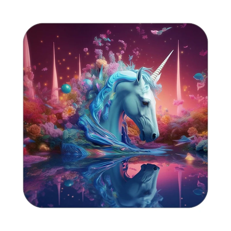 زیر لیوانی کاکتی طرح اسب تک شاخ و یونیکورن مدل mp32813