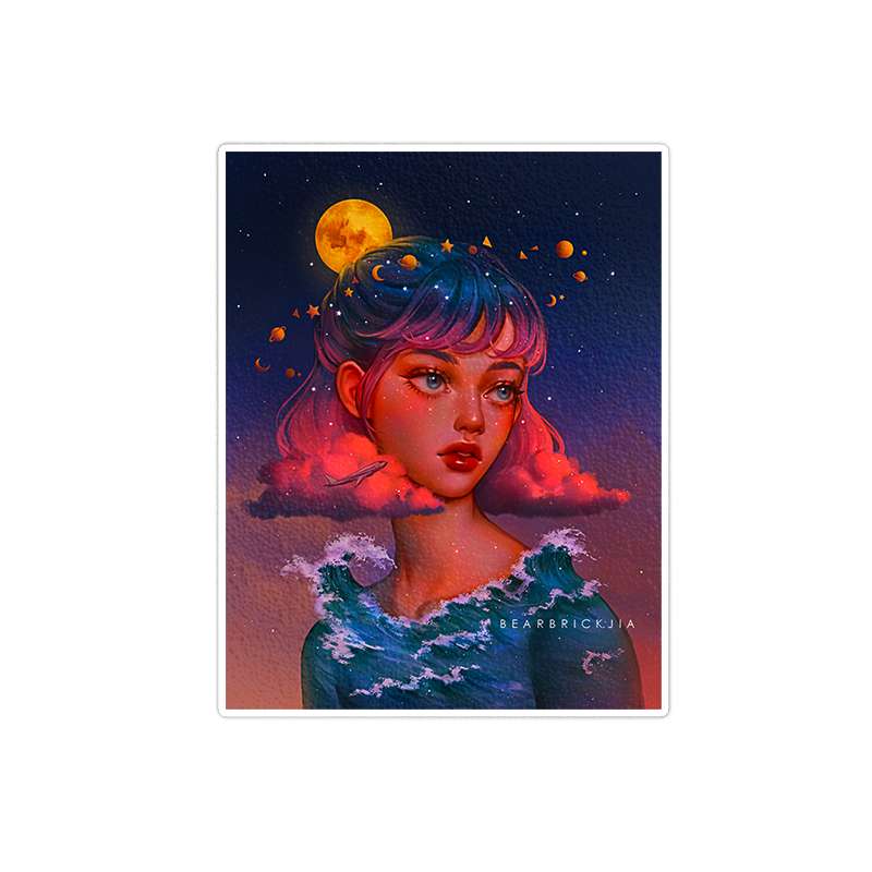استیکر تزئینی موبایل و تبلت ماسا دیزاین مدل    stkv0411 طرح girl