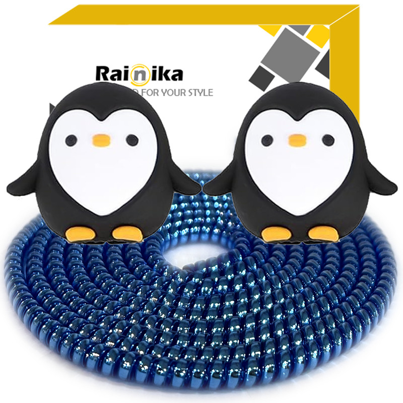 محافظ کابل شارژ و هندزفری رینیکا مدل Penguin Bla KK 03 مجموعه 3 عددی