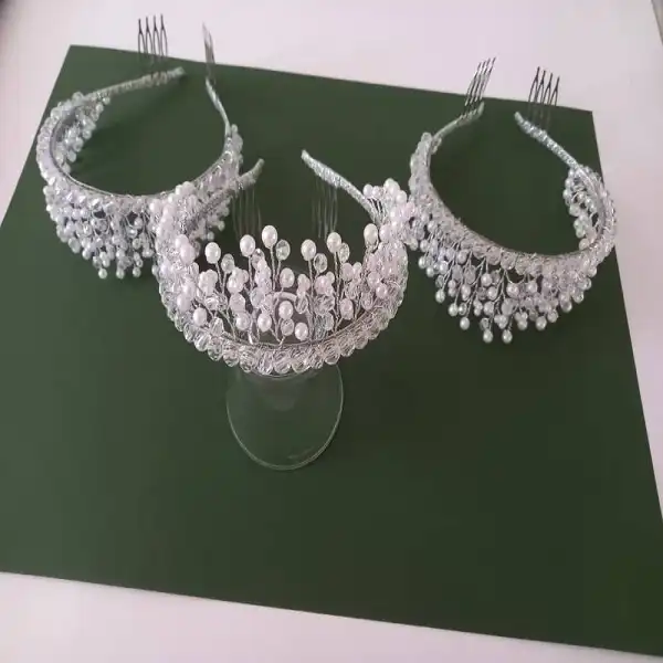 تاج مو زنانه مدل مرواریدی 408