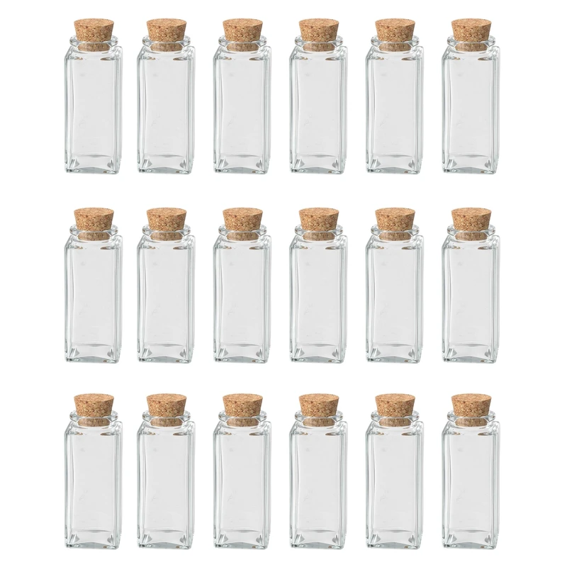 جا ادویه مدل چوب پنبه چهارگوش کد S2-18 مجموعه 18 عددی