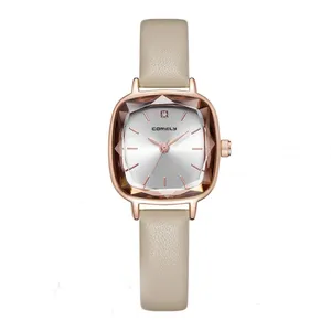 ساعت مچی عقربه‌ای کوارتز زنانه کملی مدل الماسی بند چرمی کد 112C