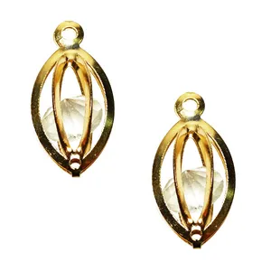 آویز گردنبند زنانه مدل بیضی نگین دار کد AD 593 مجموعه 2 عددی