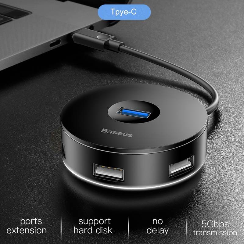هاب 4 پورت USB-C باسئوس مدل Round Box