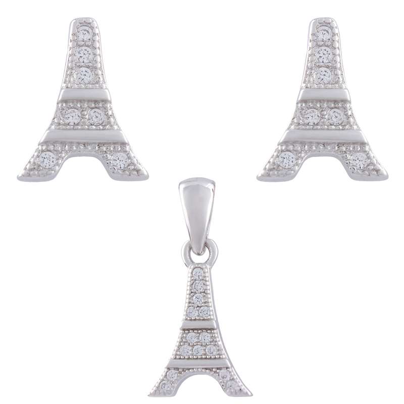 نیم ست نقره زنانه مدل ایفل کد SHS-17 نیم ست نقره زنانه مدل ایفل کد SHS-17