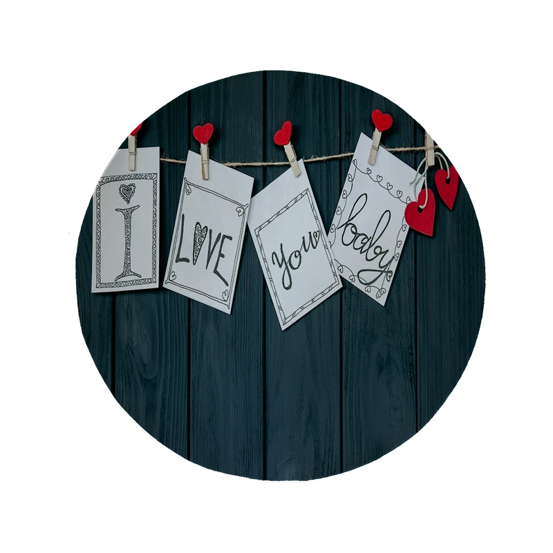 پادری مدل دایره طرح Love کد 6252 سایز 90 × 90 سانتی متر 