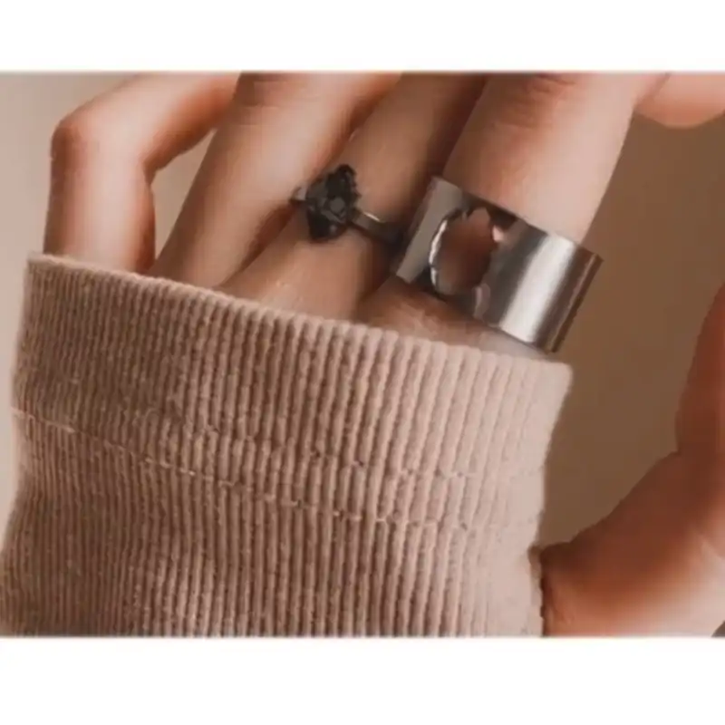 ست انگشتر زنانه و مردانه مدل  استیل قلب مکمل 155