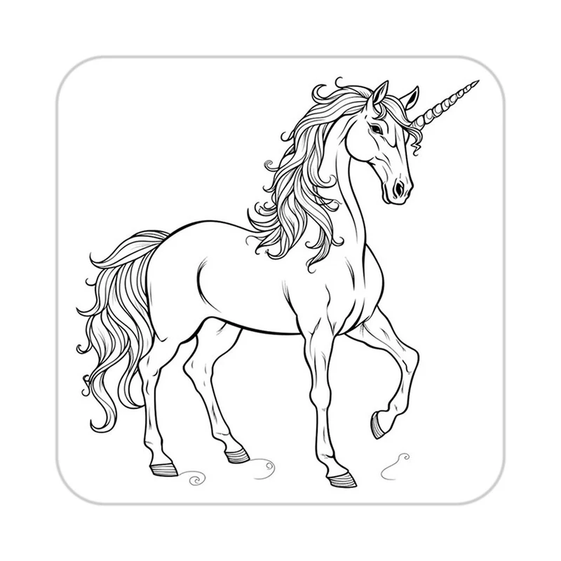 زیر لیوانی کاکتی طرح اسب تک شاخ و یونیکورن مدل mp29438