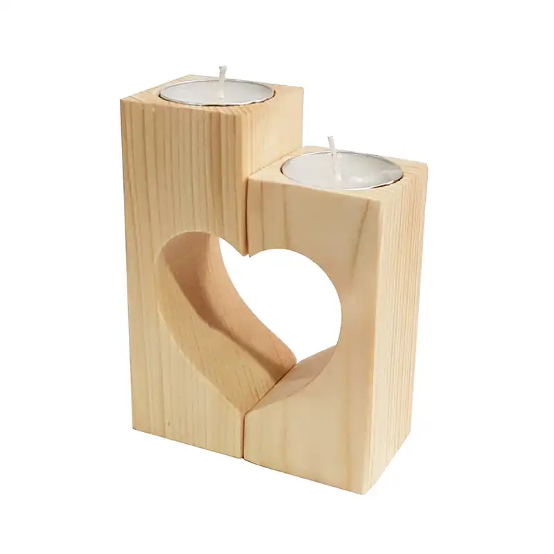 جا شمعی چوبی مدل قلب کد Z303