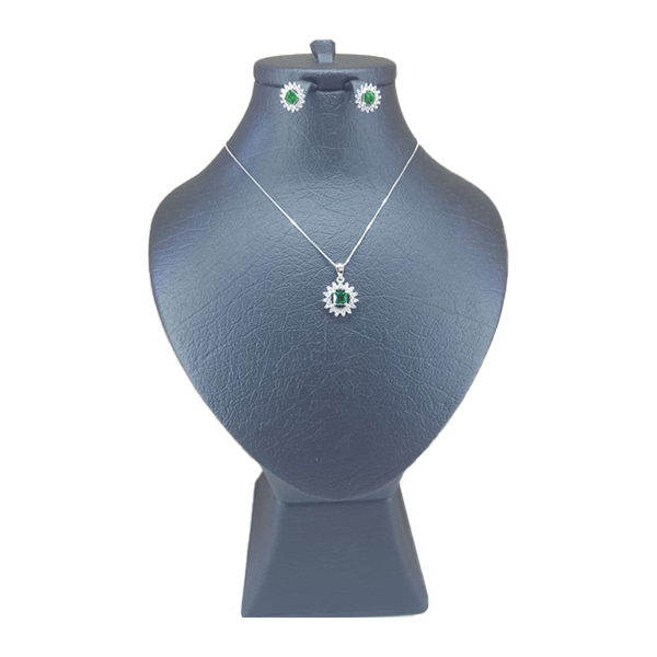 نیم ست نقره زنانه مدل نگین کد 1