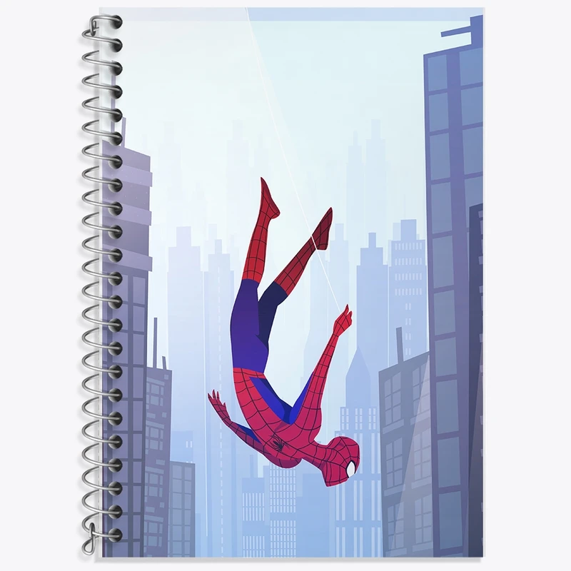 دفتر زبان 50 برگ خندالو مدل سه خط طرح مرد عنکبوتی (Spider Man) کد F1090