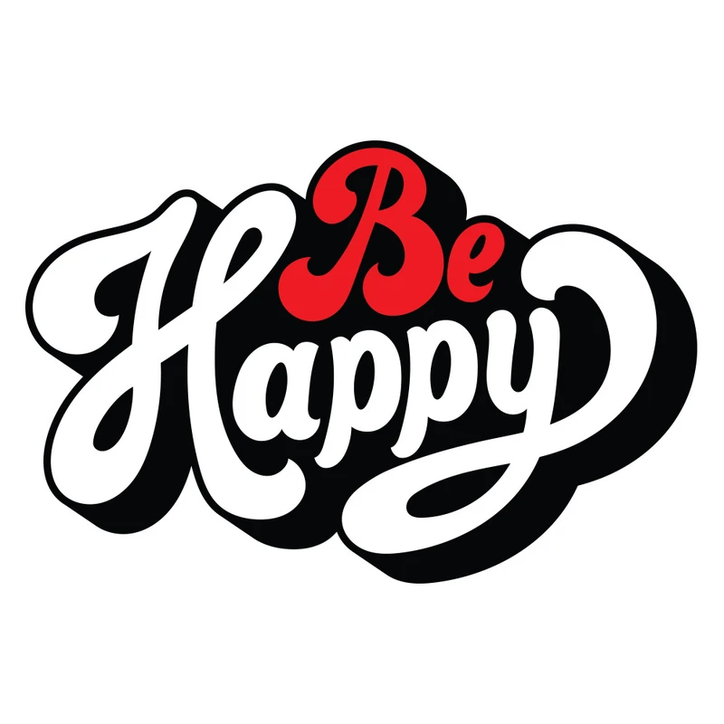 استیکر لپ تاپ طرح اصطلاحات انگلیسی be happy کد 01