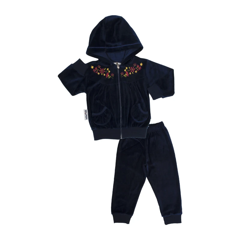 ست سویشرت و شلوار نوزادی آدمک مدل مخمل پرنسس کد 265900