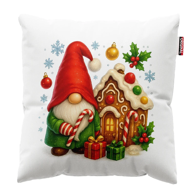 کوسن پاد آفرین مدل کریسمس طرح بابانوئل کاج گوزن آدم برفی کد PK302615 سایز 30*30 سانتی متر