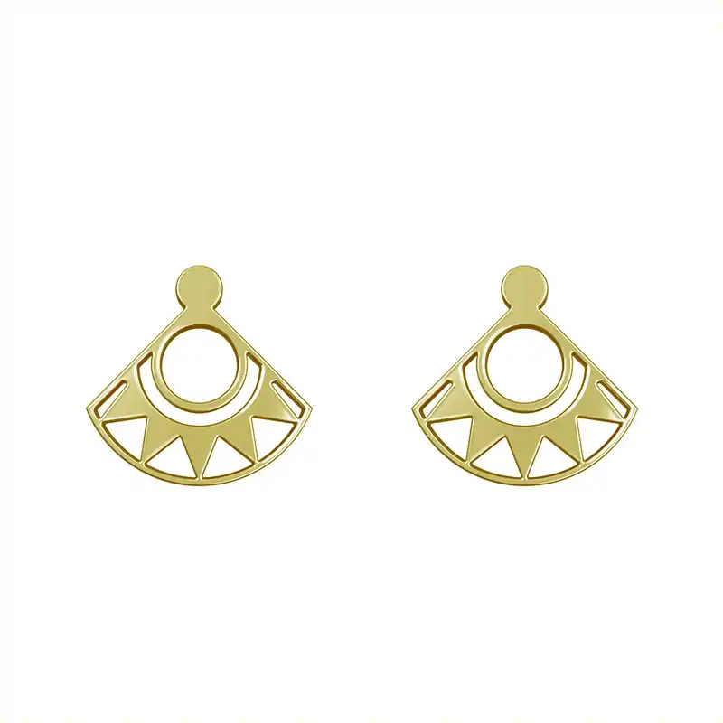 گوشواره طلا 18 عیار زنانه مدوپد مدل هندسی کد GA1-15033