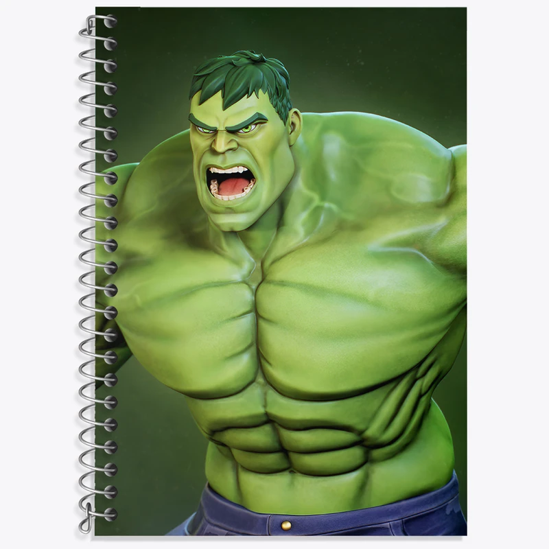 دفتر زبان 50 برگ خندالو مدل سه خط طرح هالک مارول (Marvel) کد N4956
