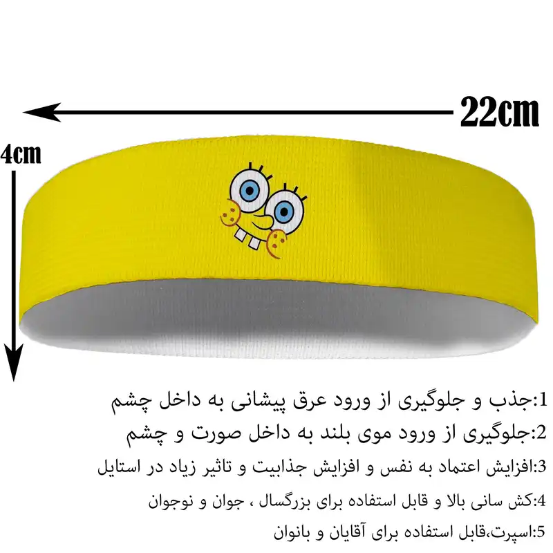 هدبند ورزشی آی تمر مدل باب اسفنجی کد 313