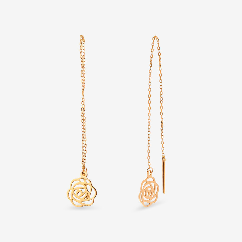 گوشواره بخیه‌ای طلا 18 عیار زنانه میو گلد مدل DG-E121