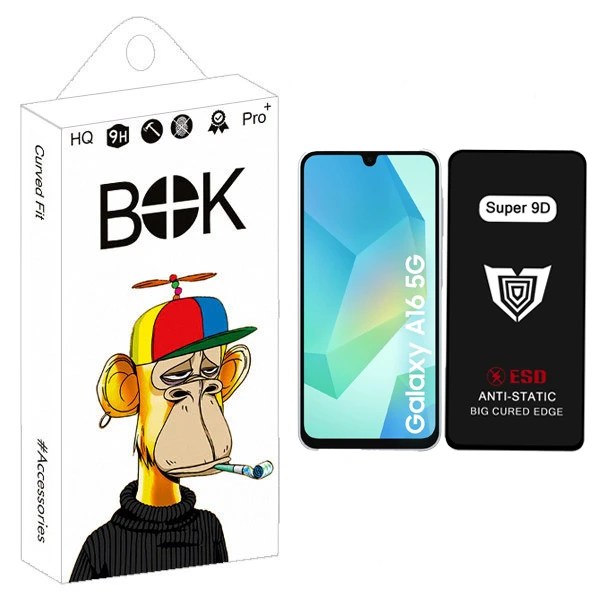 محافظ صفحه نمایش بوک مدل Super 9D Guard مناسب برای گوشی موبایل سامسونگ Galaxy a16