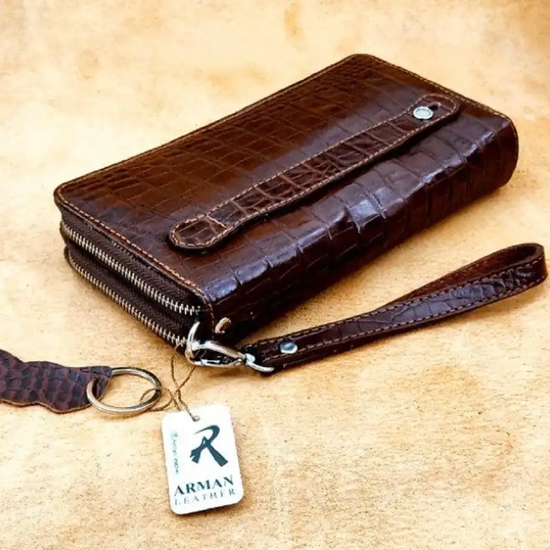 کیف پاسپورتی چرم آرمان مدل کروکودیل 601