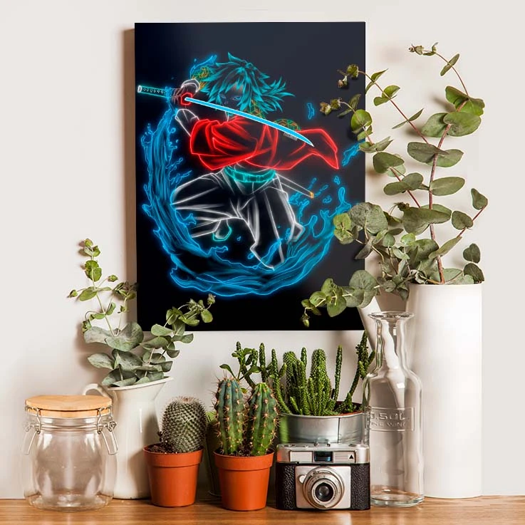 تابلو شاسی گوفی مدل گیو هاشیرا آب انیمه شیطان کش دیمن اسلیر کد BLU98