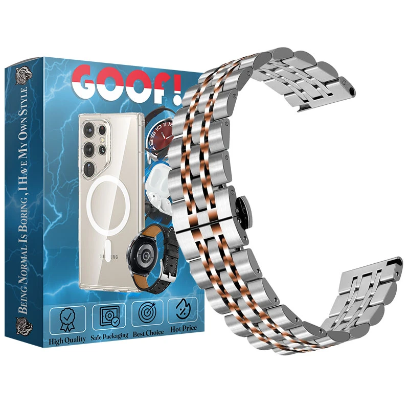 بند گوف مدل 7bead 2C Silix Butterfly مناسب  برای ساعت هوشمند آمازفیت GTR Lite 47mm
