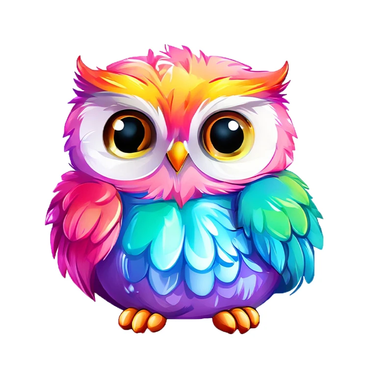 استیکر پارچه و لباس پاد آفرین مدل کارتونی کیوت جغد بامزه کد S3295