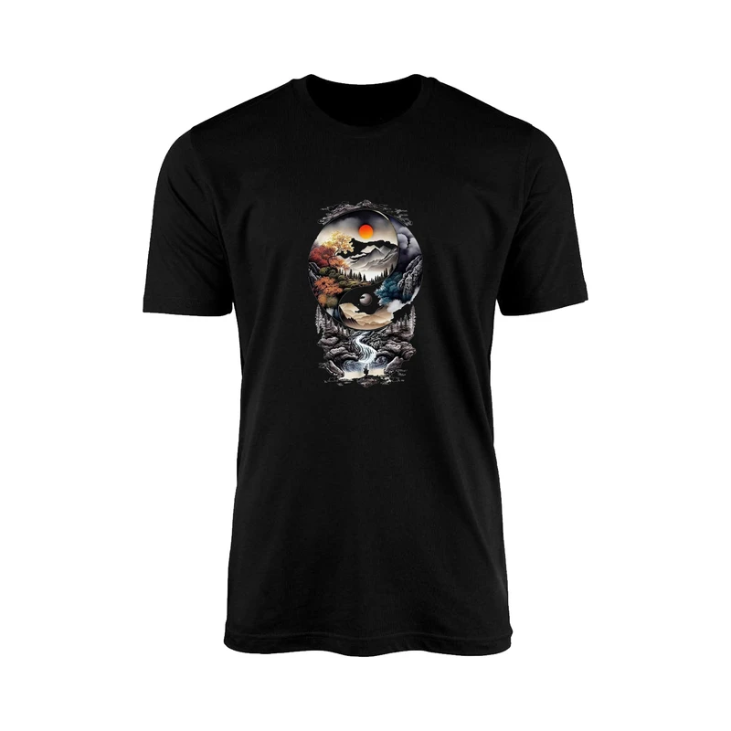 تی شرت آستین کوتاه مردانه مدل TN22 طرح روز و شب