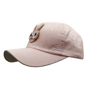 کلاه کپ بچگانه طرح خرگوش عینکی رنگ صورتی روشن