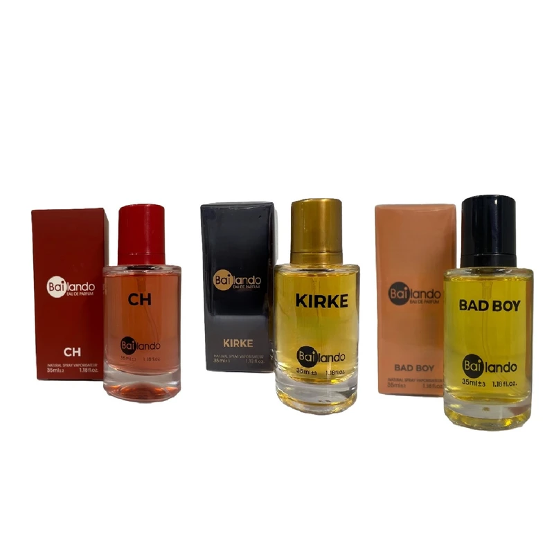 عطر جیبی مردانه بایلندو مدل سی اچ با رایحه خنک و شرقی حجم 35 میلی‌لیتر به همراه عطر جیبی زناانه بایلندو مدل کریکه با رایحه خنک و میوه ای حجم 35 میلی‌لیتر به همراه عطر جیبی مردانه بایلندو مدل بدبوی با رایحه خنک و شرقی حجم 35 میلی‌لیتر